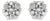 .925 Sterling Silver 1/10 cttw Prong Set Round-Cut Trio Diamond Stud Earrings, A Pair For Sale
