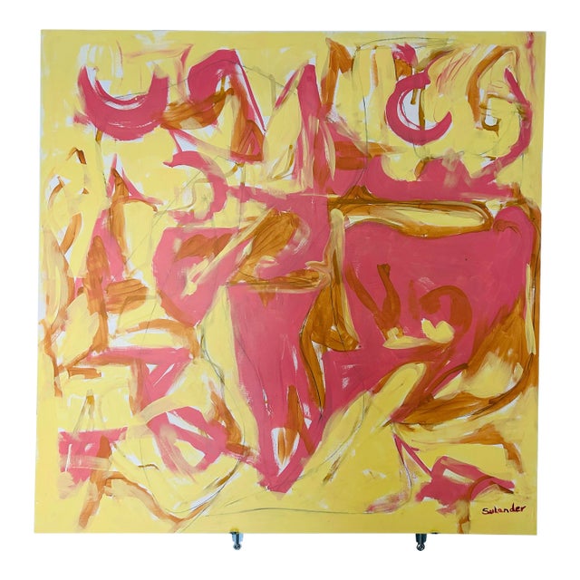 Abstract Acrylic Painting by Erik Sulander on Wood Panel For Sale