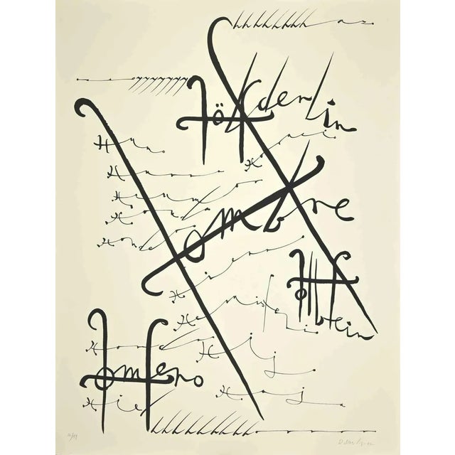 Rafael Alberti, Letter H, Lithograph, 1972 For Sale