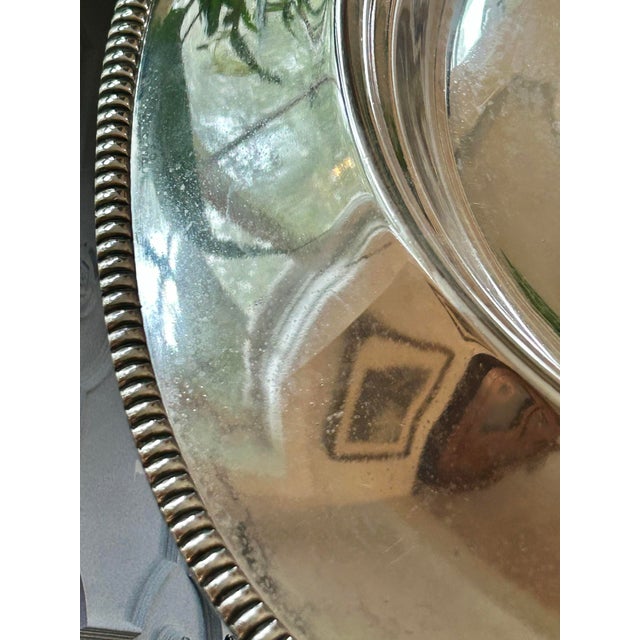 Mid 20th Century Mid 20th Century Sheets-Rockford Silver Plate Pedestal Flower Bowl With Gadrooned Border 11.5” Centerpiece For Sale - Image 5 of 9