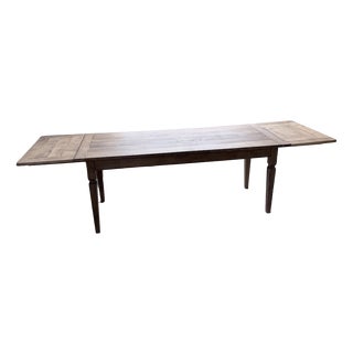 Oak Farmhouse Table with Extensions, 1950s For Sale