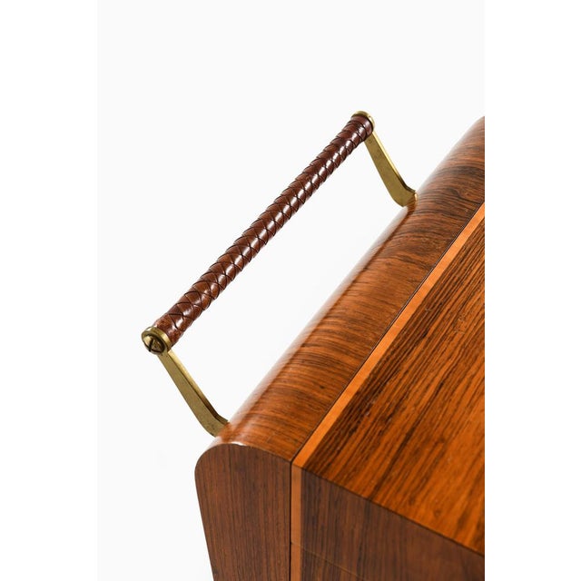 1930s Bar Trolley in Brass and Rosewood from Erik Matsson, 1930s For Sale - Image 5 of 15
