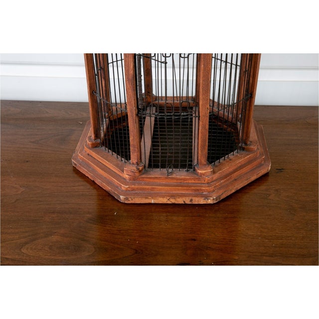 Antique Octagonal Molded Domed Bird Cage For Sale - Image 11 of 16