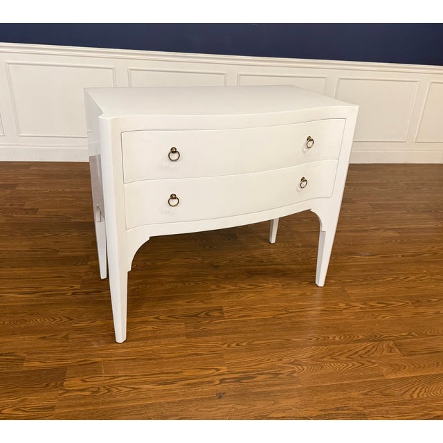 White White Serpentine Two Drawer Accent Chest For Sale - Image 8 of 15
