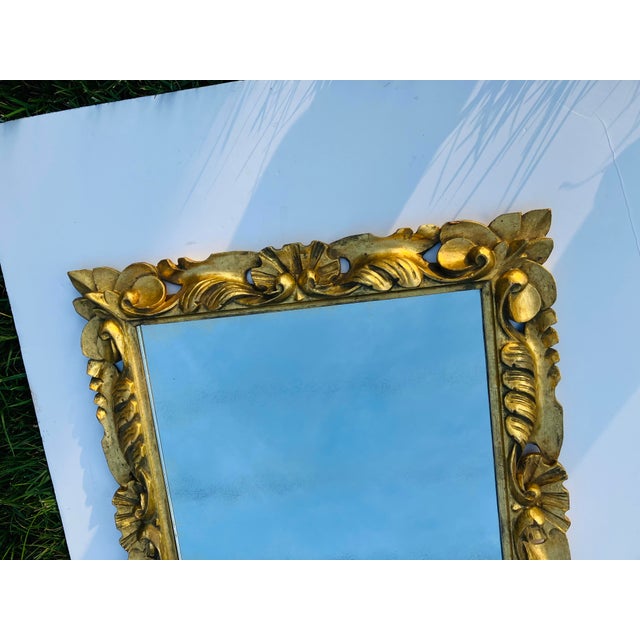 1950s Vintage Florentine Gold Leaf Mirror For Sale - Image 5 of 6