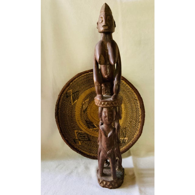African 1900s African Carved Wood Totem Caryatid Sculpture For Sale - Image 3 of 6