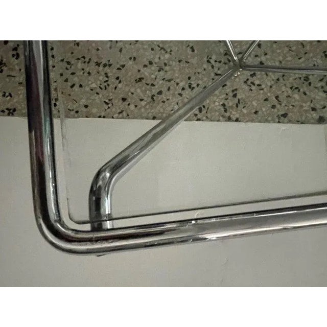 1980s Cocktail Table Paulo Piva for B & B Italia, Alanda Coffee Table in Steel and Glass For Sale - Image 10 of 12