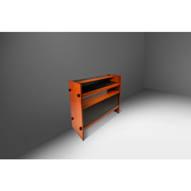 Black Set of Two (2) Danish Mid-Century Modern Minimalist Two Tone Dry Bars / Room Dividers in Teak, Denmark, C. 1970s For Sale - Image 8 of 12