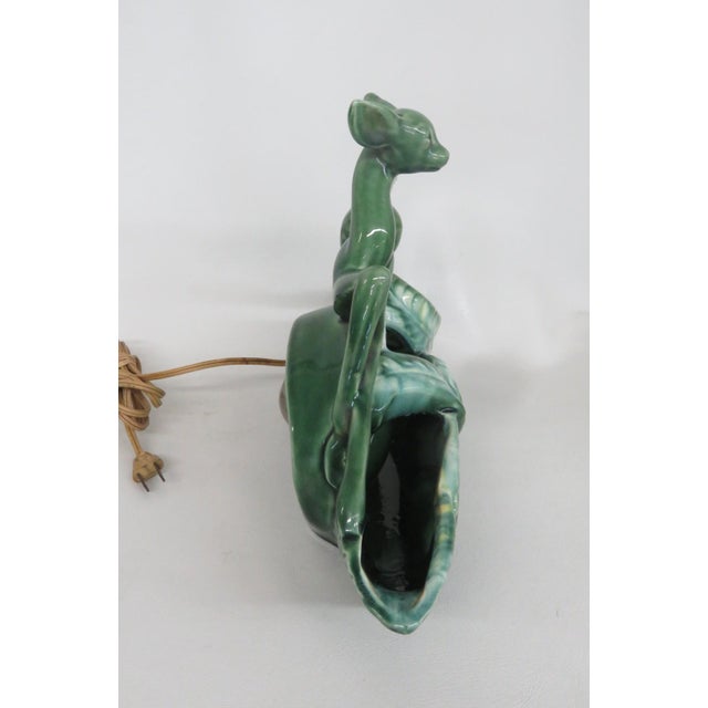 1950s Mid Century Modern Phil Mar Deer Tv Lamp Planter Green Ceramic Works 4501b For Sale In Miami - Image 6 of 15