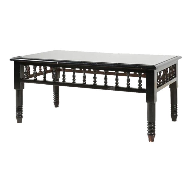 Mid 20th Century Ebonized Turned Wood Coffee Table For Sale