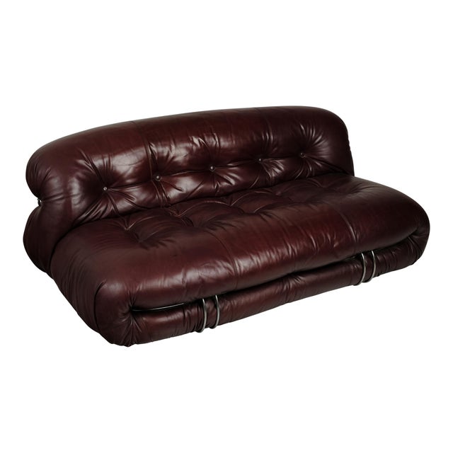 Soriana 2-Seater Sofa in Brown Leather by Afra & Tobia Scarpa for Cassina, 1969 For Sale - Image 11 of 18