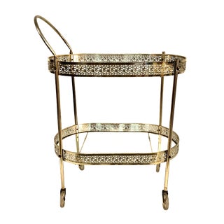 20th Century Hollywood Regency Serving Cart For Sale
