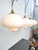 Mid-Century Modern Satin Etched Opaline Pendant with Brass Finial, 1950s For Sale - Image 6 of 7