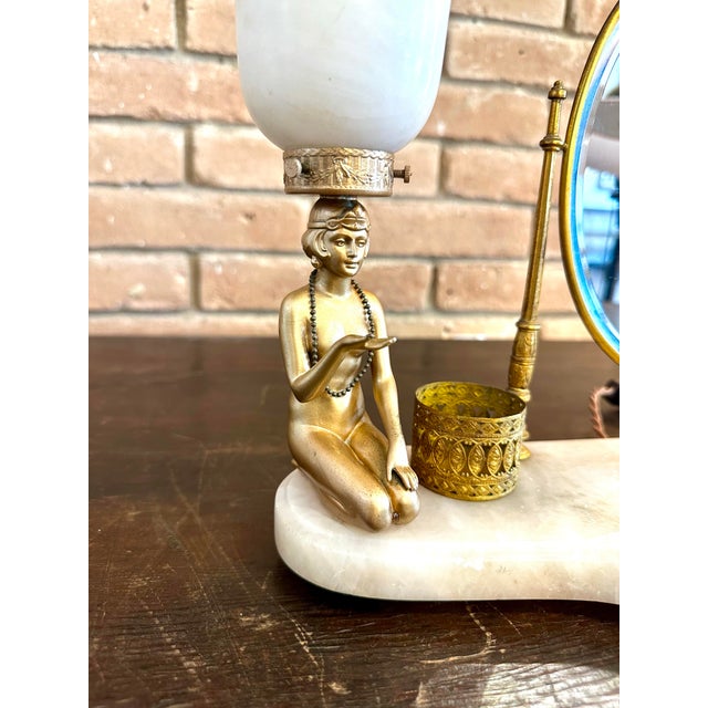 Art Deco 1920s Art Deco Vanity/Dressing Table Lamp and Plateau Set. For Sale - Image 3 of 12