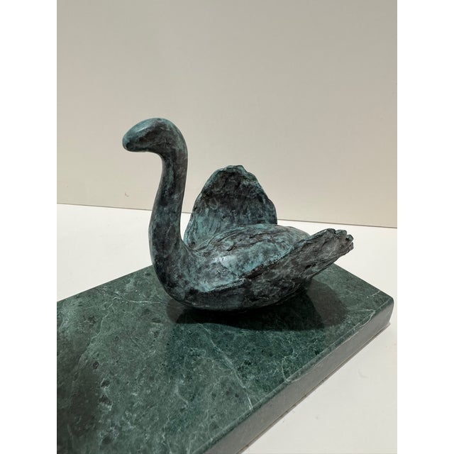 1960s 1960s Larry Mohr Abstract Figurative Sculpture Bronze on Stone Base Signed For Sale - Image 5 of 9