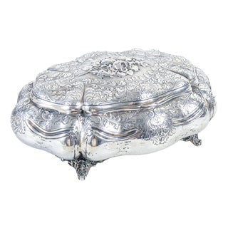 Vintage Silver Jewelry Box, 1930s For Sale