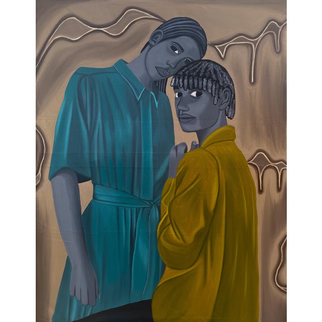 "Soulmates in Every Step", Oil on Canvas Painting by Olayinka Salami For Sale