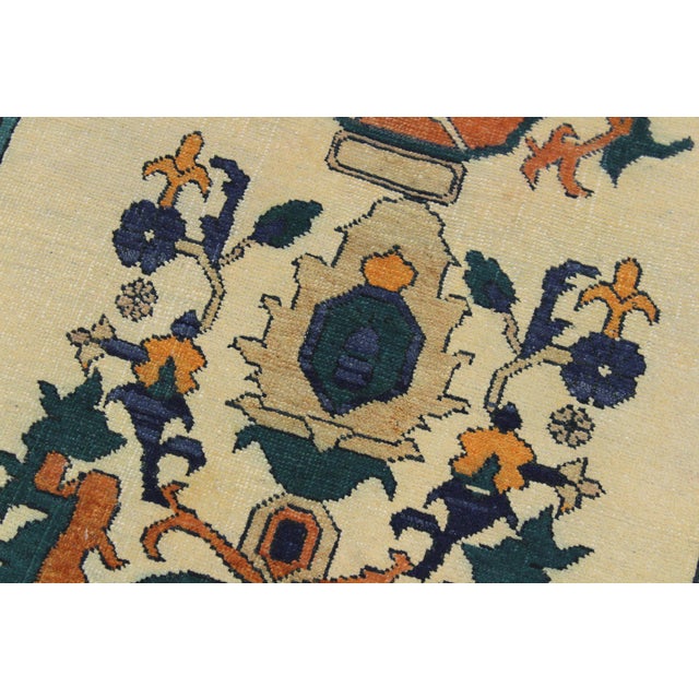 1990s Boho Chic Ziegler Ivory/Rust Wool Runner Rug- 2'8'' X 10'4'' For Sale - Image 5 of 10