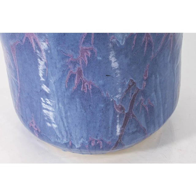 Ceramic Large Blue Glaze Vase For Sale - Image 7 of 10