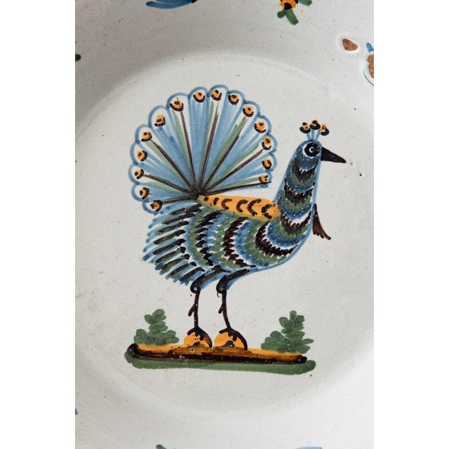 Late 18th Century Peacock Plate from Nevers Faïence For Sale - Image 4 of 7