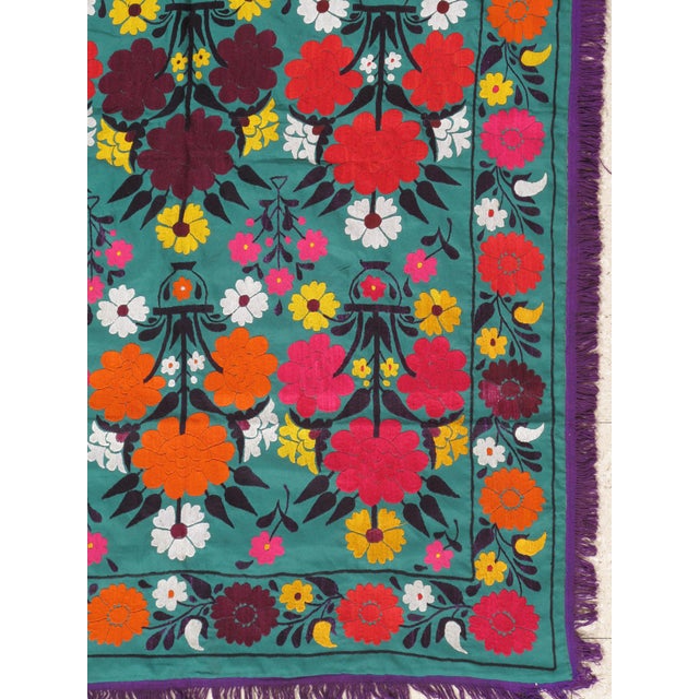 Late 20th Century Suzani Style Textile, Colorful and Floral Print For Sale - Image 16 of 18