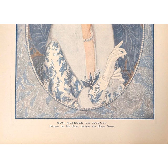 Art Deco Authentic La Vie Parisienne 1921 A. Vallée "Primavera" Art Deco Illustrationd Print For Sale - Image 3 of 3