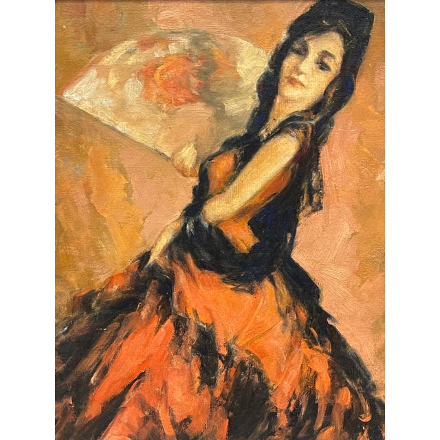 Late 20th Century An Oil on Canvas of a Dancer For Sale - Image 5 of 6