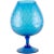 Glass Vintage Empoli Style Blue Stemmed Glass For Sale - Image 7 of 7