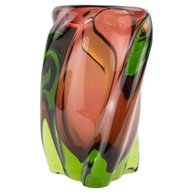 1960s Mid-Century Sommerso Elica Glass Vase attributed to Josef Hospodka, 1960s For Sale - Image 5 of 5