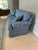 1990s 1990s Damask Blue Fabric Sofa With 2 Pilows For Sale - Image 5 of 5