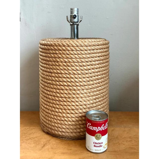 Vintage Rustic Rope Wrapped Lamp For Sale In West Palm - Image 6 of 12