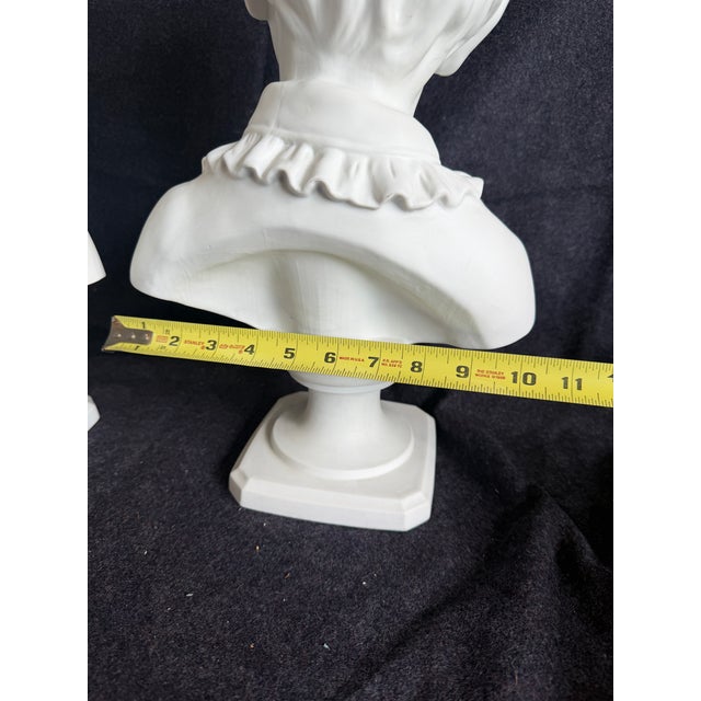 Antique French Bronginart Children After Houdon Large Parian Bisque Pair of Busts For Sale In New York - Image 6 of 7