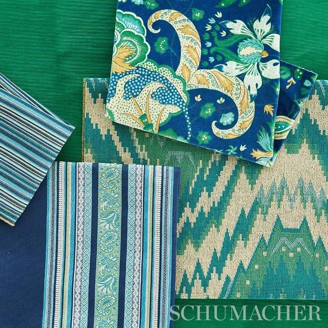 Contemporary Schumacher Markova Stripe Fabric in Navy For Sale - Image 3 of 3