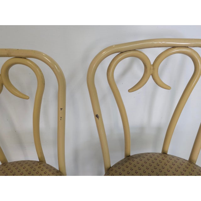 Mid 20th Century Set of Four Douglas Furniture Thonet Style Faux Bentwood Metal & Vinyl Upholstered Chairs For Sale - Image 12 of 12