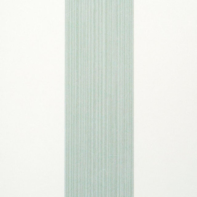 Transitional Schumacher Edwin Stripe Medium Wallpaper in Eucalyptus For Sale - Image 3 of 3