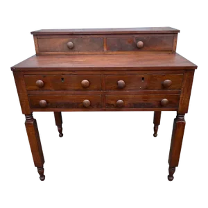 Antique 19th Century Federal Style Walnut Small Secretary Writing Desk Table
