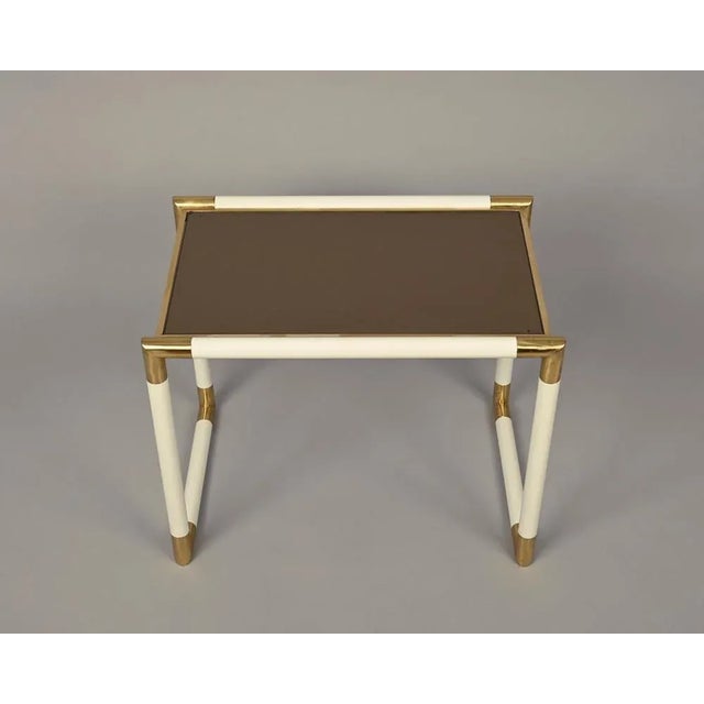 Gold Italian Brass and Mirrored Glass Coffee Table by Tommaso Barbi, 1970s For Sale - Image 8 of 17