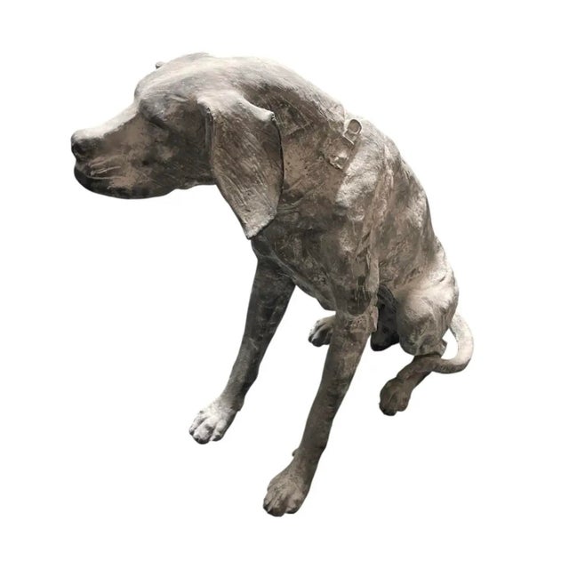 2000 - 2009 Industrial Modern Seated Hound - Dog - Hand-Wrought Steel Sculpture For Sale - Image 5 of 9