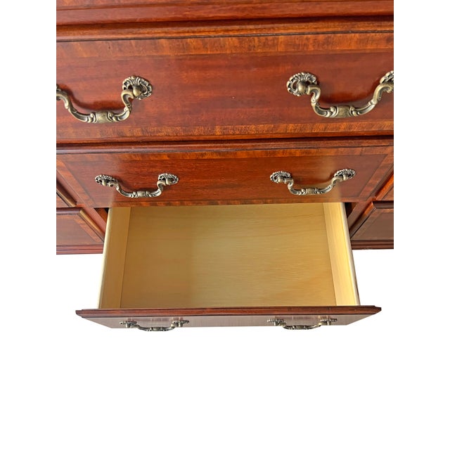 Large 15 Drawer Tall Traditional Wood Dresser Chest of Drawers in Antique Style For Sale In New York - Image 6 of 10