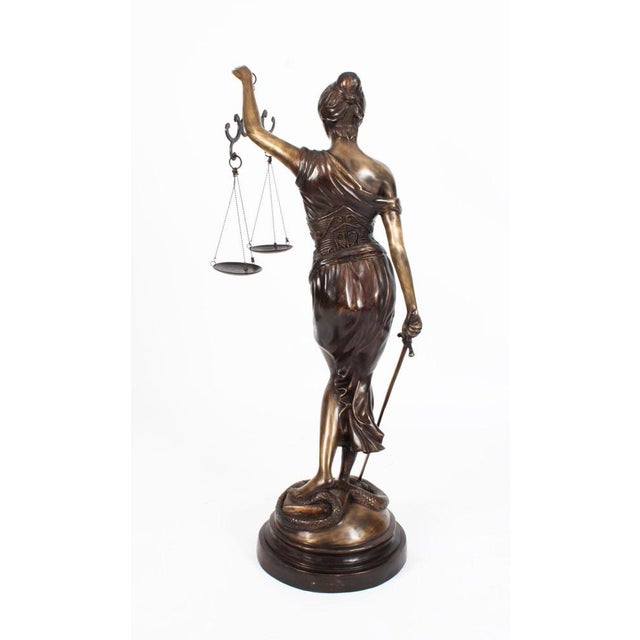 4ft Lady Justice Statue, 20th Century, Bronze For Sale - Image 10 of 18