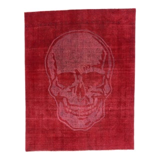 Vintage Overdyed Skull Rug, 09'02 X 11'10 For Sale