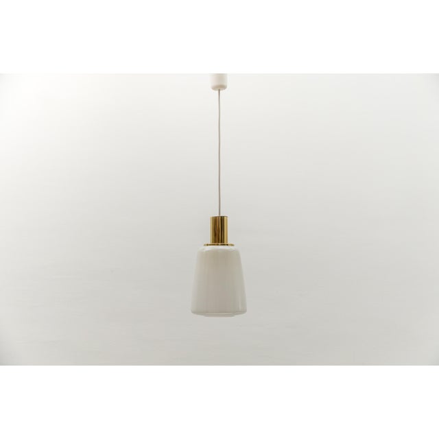 Mid-century modern glass ceiling lamp by limburg, 1960s germany by shortening the cable, the lowest height of the lamp can...