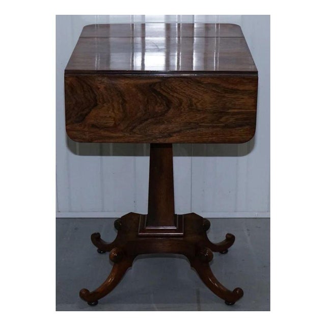 Antique Regency Drop Leaf Worktable with Drawers, 1890s For Sale - Image 5 of 9