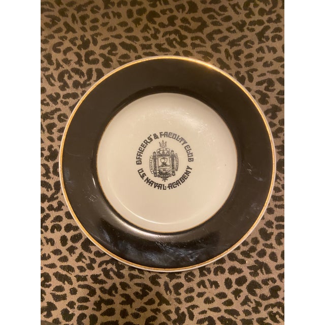 Vintage custom porcelain plate made for the Officers & Faculty Club at the U.S. Naval Academy in Annapolis, Maryland,...