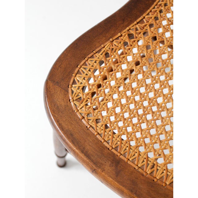 Brown Antique Victorian Cottage Cane Seat Chair For Sale - Image 8 of 12