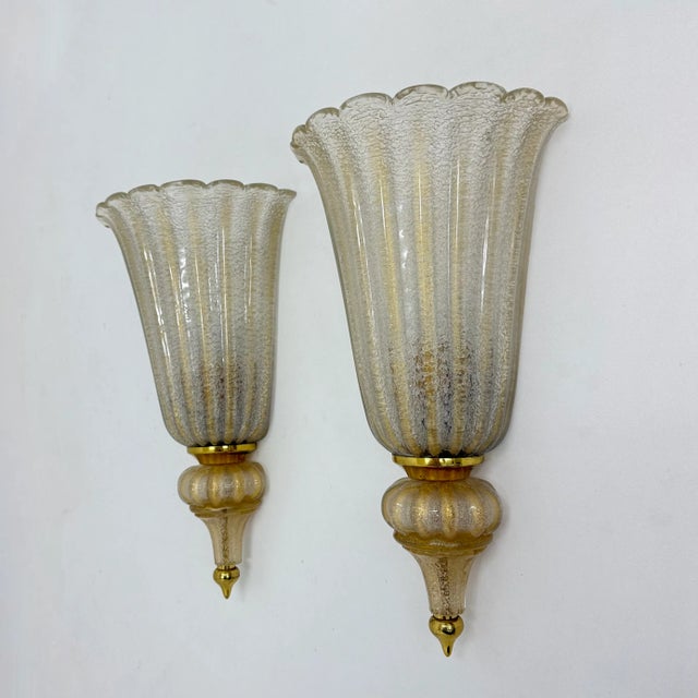 Wall Lamps Sconce Murano Glass from Barovier & Toso, 1970s, Set of 2 For Sale - Image 6 of 18