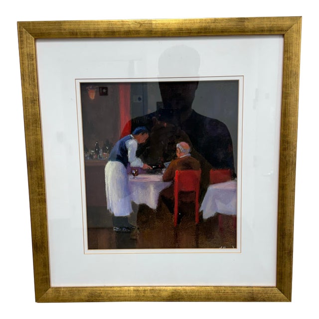 Circa 2004 Francine Hurd "Restaurant Series 2" Original Pastel Art Work, Signed For Sale