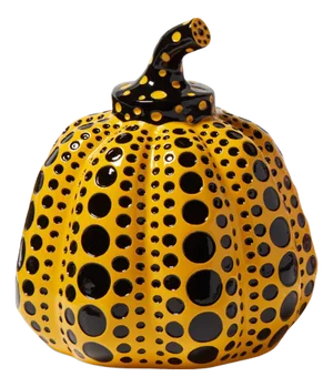 Yellow/Black Pumpkin Sculpture by Yayoi Kusama