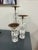 Plastic Vintage Lucite and Brass Candlestick Holders, Set of 3 Graduating Sizes For Sale - Image 7 of 10