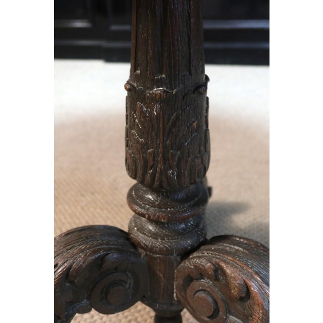 Pedestal Table with Marble Marquetry Top For Sale - Image 4 of 10